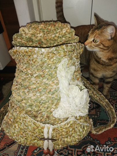 Рюкзак.плетёный.Корзина плетеная большая