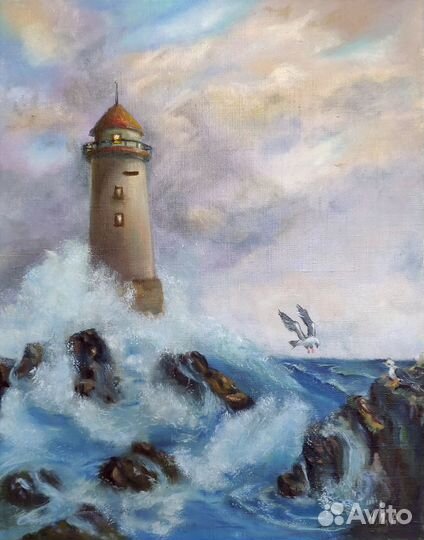 Маяк. Оригинальная авторская картина маслом