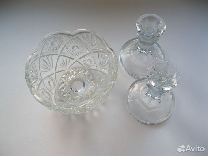Вазочка конфетница стекло СССР