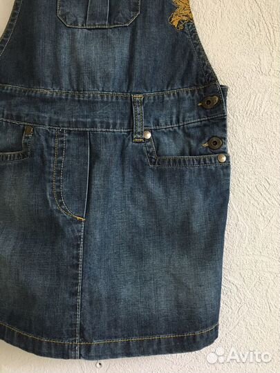 Комбинезон юбка джинсовая 42-44 винтаж y2k