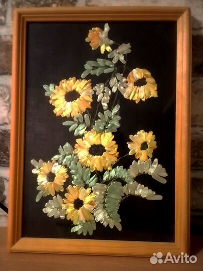 Картина вышивка лентами