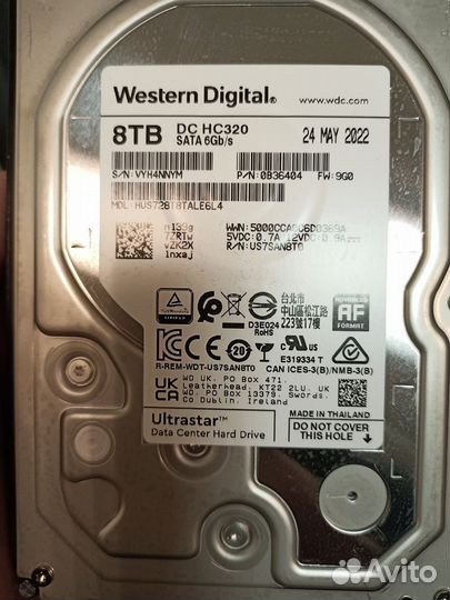 Жесткий диск 8тб (пробег 6215ч) 3.5