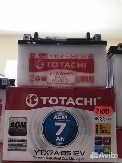 Аккумулятор totachi moto 7 а/ч ytx7a-bs 12v AGM