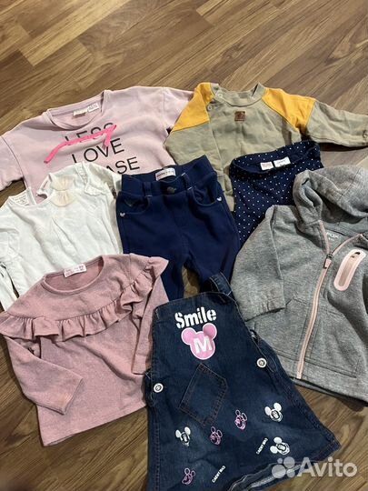 Пакет брендовой одежды для девочки 74-80