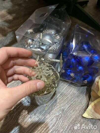 Ель искуственная 150 (170) + игрушки и гирлянда