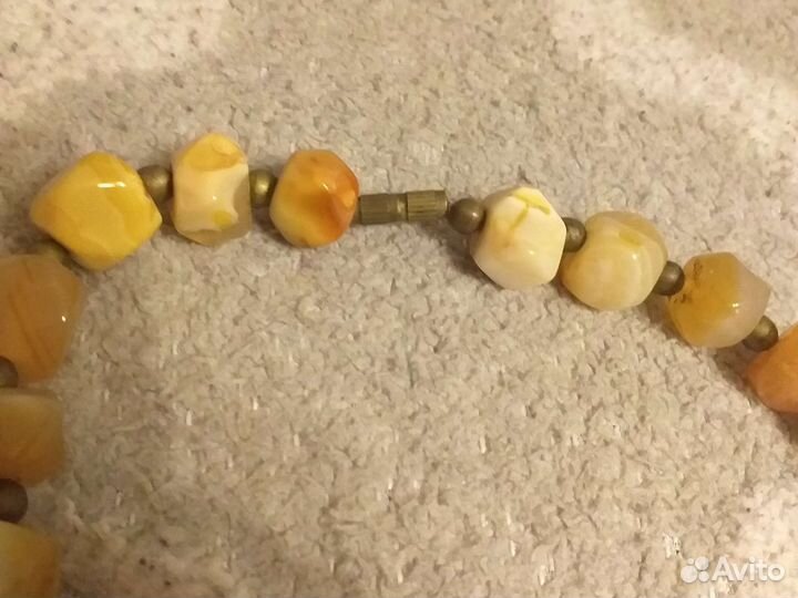 Натуральные бусы из светлого Агата