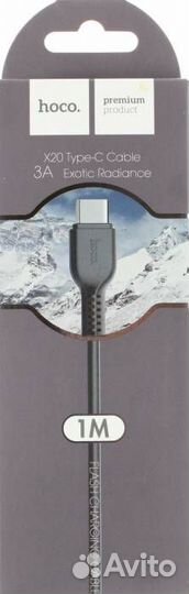 USB Кабель Type-C hoco X20, 1 м, 3A (черный)