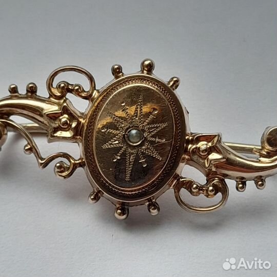 Антикварная брошка шаум гольд звезда