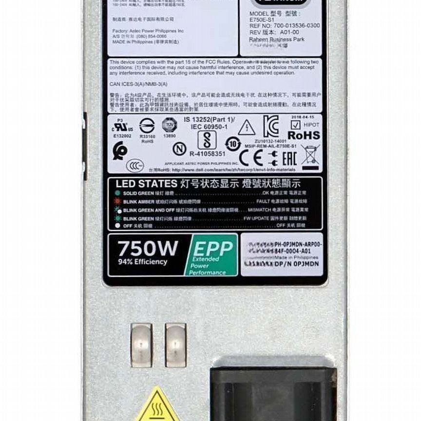 [0PJMDN] Резервный Блок Питания Dell 750w 0pjmdn