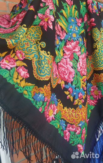 Павловский Платок Шаль СССР 145/145 Шерсть