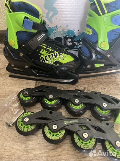 Ролики коньки 2 в 1 раздвижные
