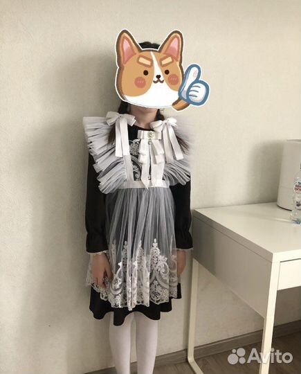 Белый школьный фартук