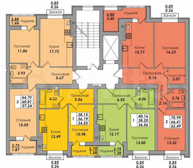2-к. квартира, 71 м², 8/8 эт.