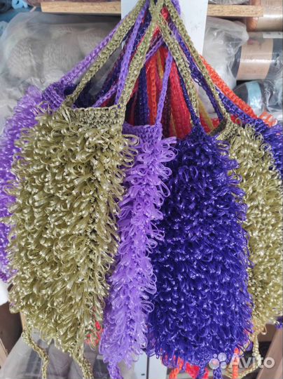 Мочалки ручной и машинной вязки