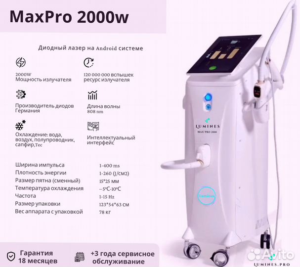 Аппарат для эпиляции люминес Макс’Про 2000W