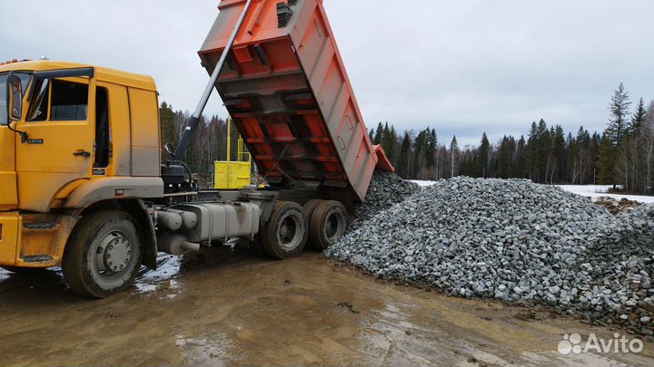 Заказать с доставкой Щебень, отсев, скала, торф