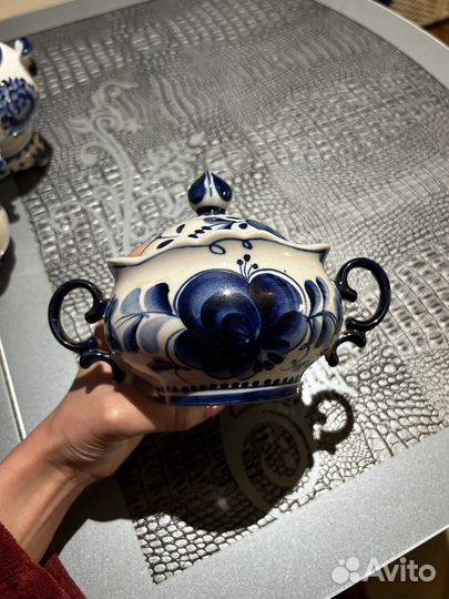 Сахарница гжель