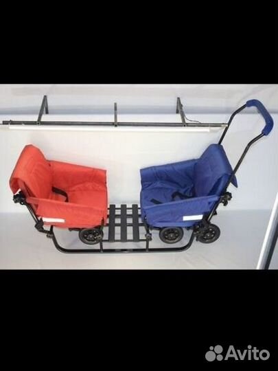 Коляска санки трансформер для двойняшек