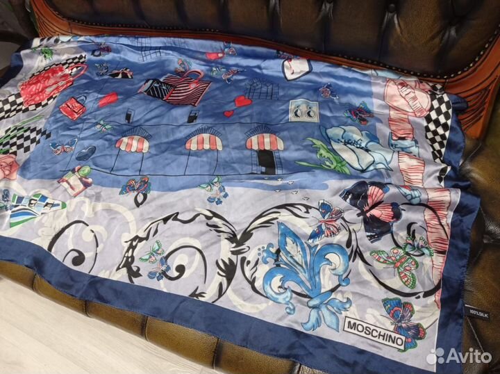 Платок 100см moschino шелк италия