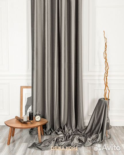 Шторы бархат беллиссимо стальной новые пошив