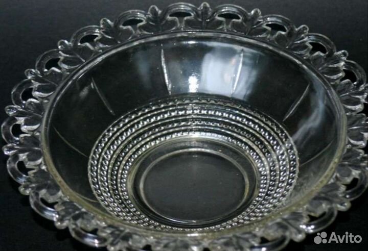 Ваза салатник фруктовница, старое стекло