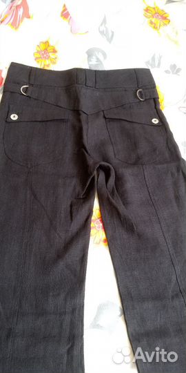 Брюки лён 44