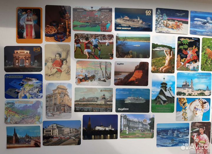 Календарики СССР переливные, стерео, ламиниров