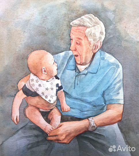 Портрет акварелью на заказ по фото