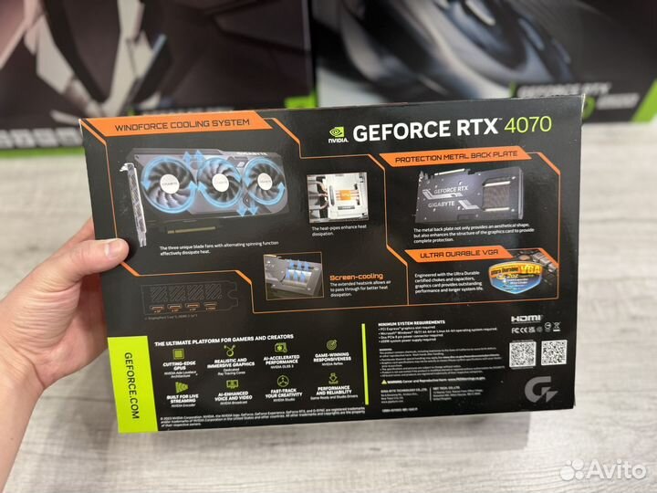 Видеокарта gigabyte nvidia RTX 4070 windforce OC