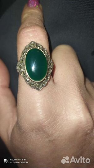 Серебряное кольцо, серьги с камнями