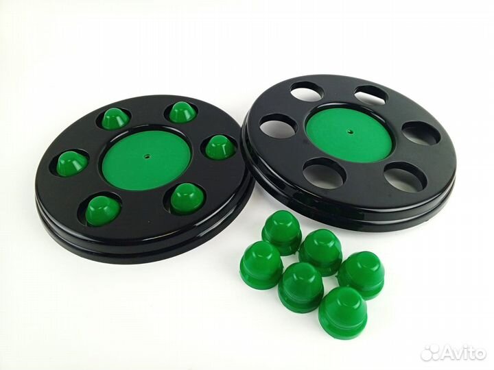 Колпаки на газель черные с зелеными колпачками