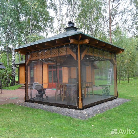 Мягкие окна с москитными пвх сетками для террас