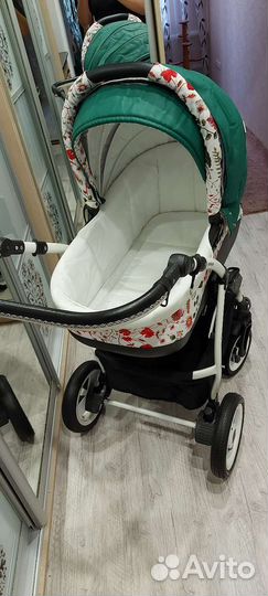 Коляска 2 в 1 комбинированная(эко кожа)