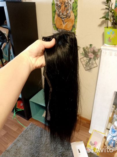 Хвост из натуральных волос