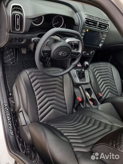 Чехлы Hyundai Creta - Solaris - Tucson Черные Akc