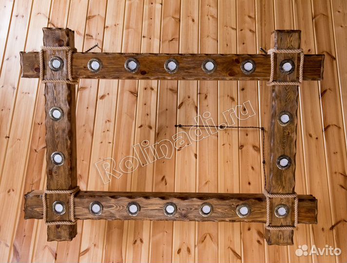 Люстра под старину. Деревянная люстра