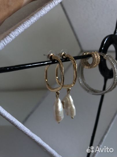 Серьги конго золото
