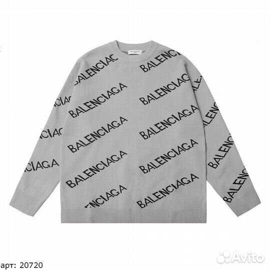 Свитер balenciaga мужской серый