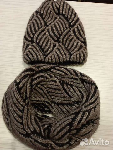 Комплект шапка и снуд женский