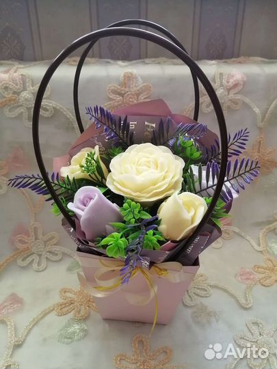 Сумочка с цветами из мыла (ручная работа