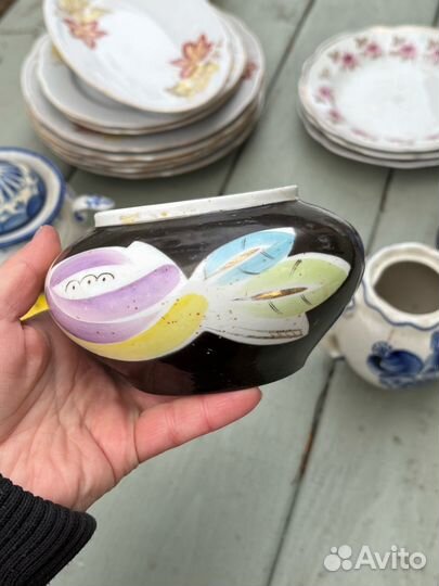 Гжель сахарница, Хайта, Коростень тарелки