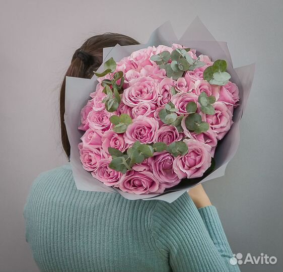 Розы розовые букет