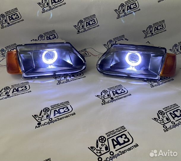 Передние фары ангельские глазки тюнинг 2114 линза