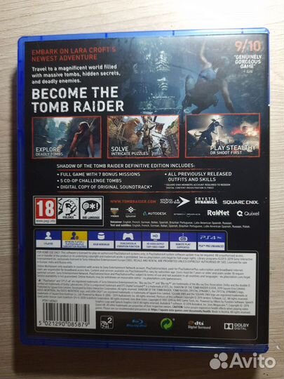 Игра на Ps4 Tomb raider Shadow Of The