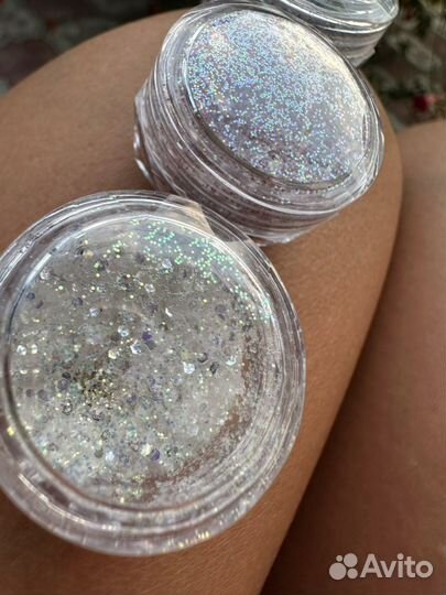 Блестки для маникюра 6 шт