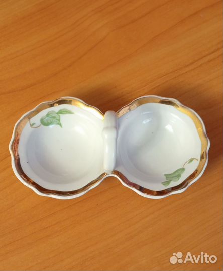 Фарфоровая соусница - горчичница СССР