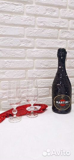 Праздничный чехол под бутылку Martini