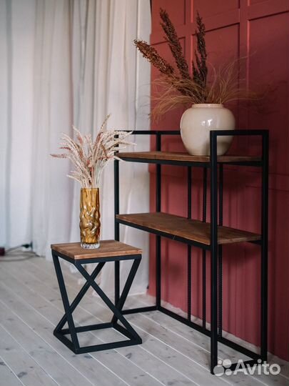Комплект: стойка, табурет в стиле лофт