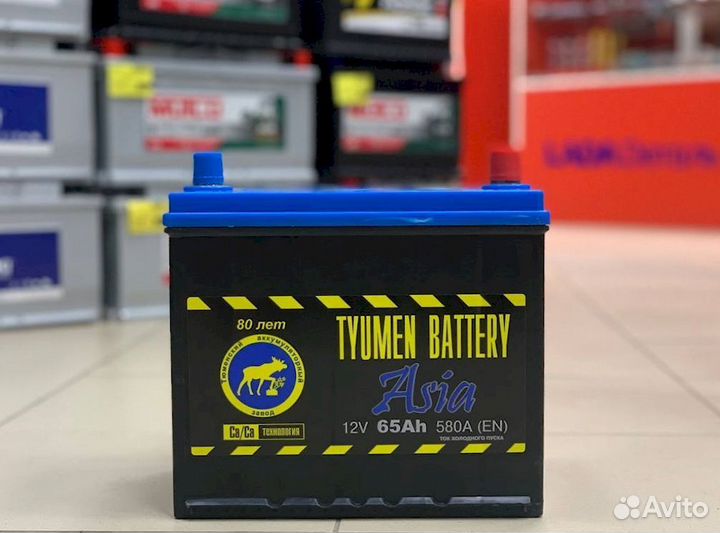 Аккумулятор с гарантией tyumen battery asia 65 Ач