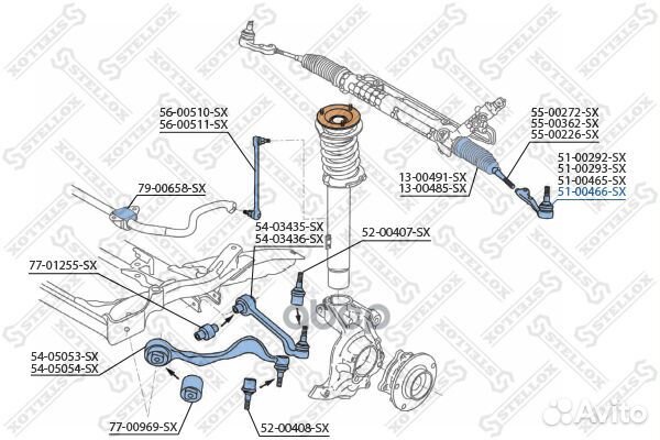 51-00466-SX наконечник рулевой правый BMW E84